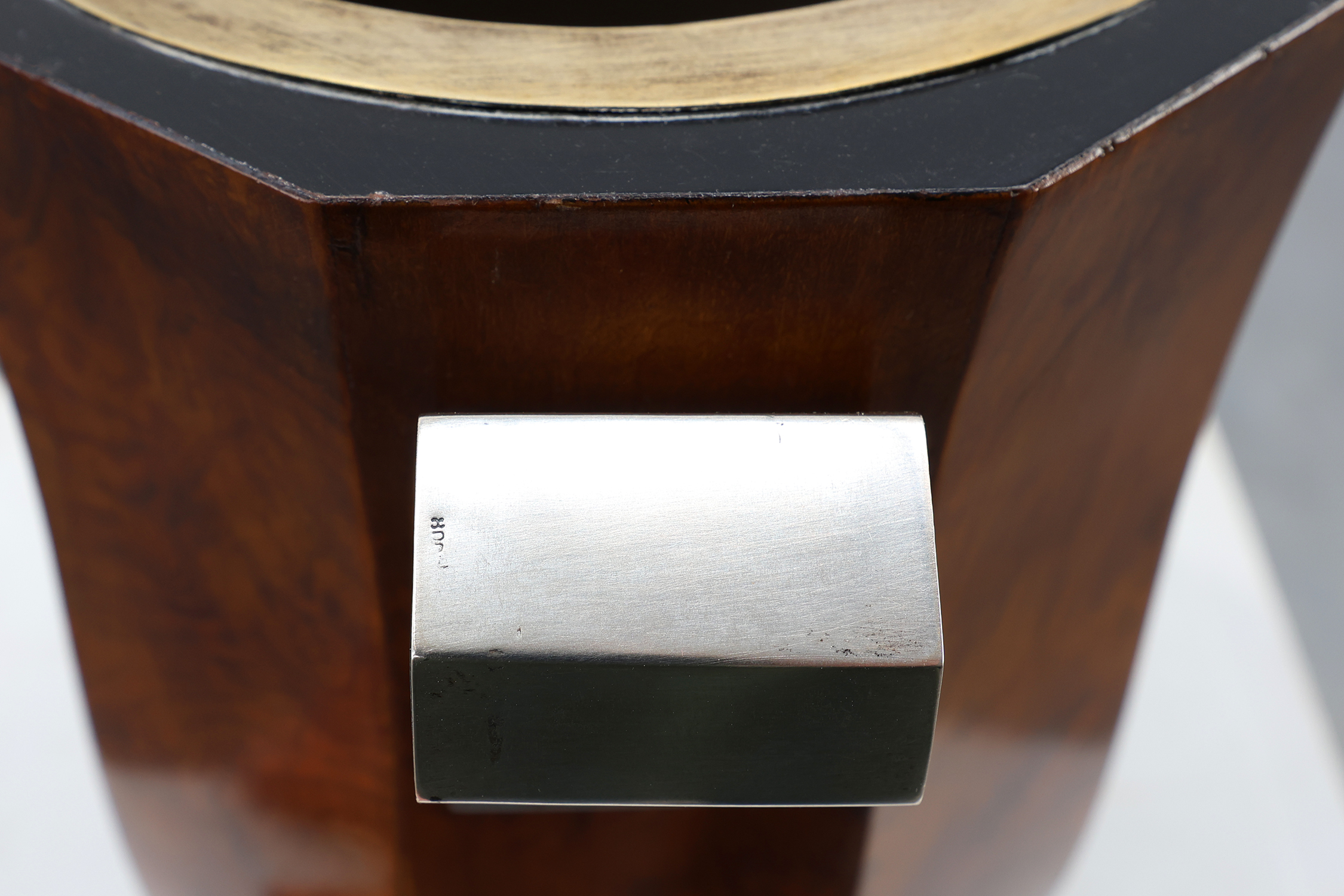 Art Deco sculptural burlwood ice bucket, France ca. 1925thumbnail